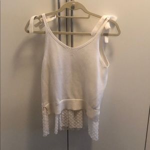 Club Monaco sweater tank with chiffon detail